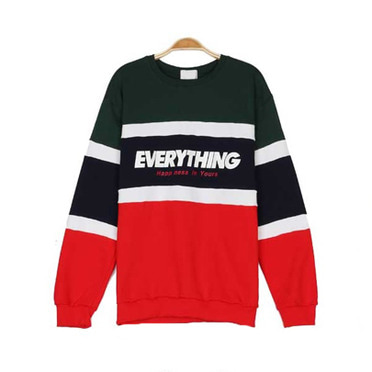 EVERYTHING 배색 맨투맨 (2 color)