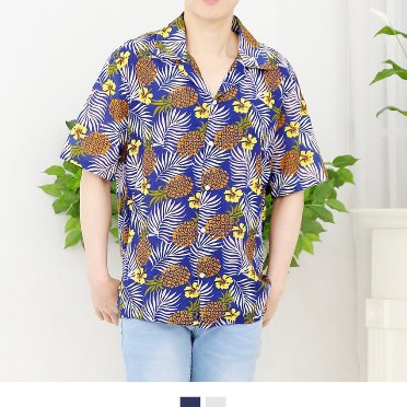 파인애플 하와이안셔츠 (2 color)